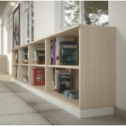 Étagère basse en bois - Mobel Linea - 100, Gris, Sans socle de finition_0