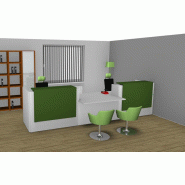 Banque d'accueil Z2 pour deux personnes avec accès bas - Officity - Vert, Blanc, 466_0