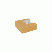 Boîte en carton kraft avec fenêtre pour sushi 10x10x4cm 50un - 6621076