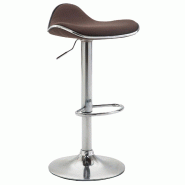 CLP Tabouret de bar Shanghai tissu avec pied en métal Marron/Chrome - marron textile 102034403