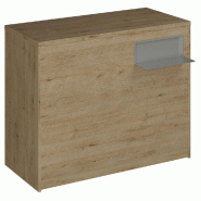 Comptoir Vertigo H T04nat. Spl.Droit L120cm 2tabl.Couliss.4tab.Amovib.Chênecla