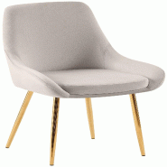 Décoshop26 - Chaise de salle à manger x1 élégance confort design moderne en velours gris structure métallique doré 10_0007484 - gris métal 3000