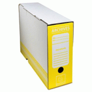 Exacompta Lot de 50 Boîte à archives en carton, format 25x34, dos de 100, coloris jaune - 3141870626109