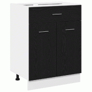 Helloshop26 - Armoire suspendue moderne avec tiroir espace de rangement 60 x 46 x 81 cm en bois d'ingénierie chêne noir 02_0051965 - noir Bois massi