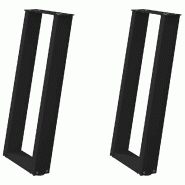 Helloshop26 - Lot de 2 pieds de table console inclinés modernes avec niveleurs 28 x 72 x 73 cm en acier noir 02_0057059 - noir acier 3000239841907