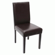 Mendler Chaise de salle à manger Littau, chaise de cuisine, similicuir ~ marron, pieds foncés - marron matière synthétique 74361