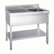 Plonge inox 1000x700mm avec 1 bac à droite et égouttoir à gauche PREMIUM - GOLDINOX - inox 3701770815661 Plonge inox 1000x700mm avec 1 bac à droite et égouttoir à gauche PREMIUM - GOLDINOX - inox 3701770815661