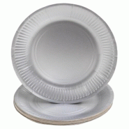 ProNappe Pro Nappe - Réf. 79311i - 10 Assiettes - diamètre 23 cm - carton - argent - 3281510793119