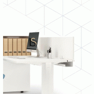 Rail pour bureau individuel avec goulotte - Officity - 120, Argent
