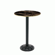 RestooTab - Mange-debout Versailles Ø50cm décor capuccino brillant chants couleur laiton - marron fonte TB-VRSFF-R50M-BER.CAP-LAI RestooTab - Mange-debout Versailles Ø50cm décor capuccino brillant chants couleur laiton - marron fonte TB-VRSFF-R50M-BER.CAP-LAI