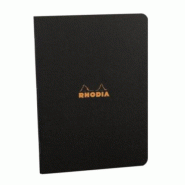 RHODIA Lot de 10 Carnet Classic noir A5, 96p./48 feuilles 80 g/m² piquées, quadrillé 5x5 - 3037921191835