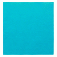 Serviette ouate 2 plis turquoise avec bord en relief 39x39cm - par 1600
