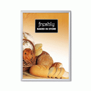 SHOWDOWN Displays Exposiciónate Cadre Clic-Clac Standard 70 x 100 cm Coins En Onglet 32 mm KR70x100G32 - argenté aluminium KR70x100G32