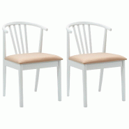 VidaXL Chaise de salle à manger 2 pcs Blanc et marron Modèle Atlas Extensible Plus - 42020400