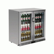 Arrière-bar deux portes pivotantes Série G inox 208L | Polar - GL008 - gris inox 5050984613272