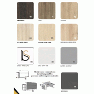 Banque d'accueil lumineuse avec étagère- Ofitres - 157, Droite, Beige brillant