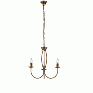 BeLight Botte Lustre en fer laqué marron décor or vieilli 3 lumières 110 d.45 BL147-3-BR - marron 8050713211875