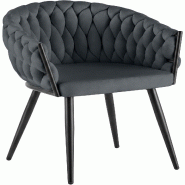 CLP Chaise de salle a manger Molise velours Velours HBT: 80x58x57 cm Gris foncÃ© Velours - gris textile 327797