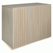 Comptoir Vertigo T03 MDF naturel finition orme L120cm, 2 tablettes, 1 tiroir