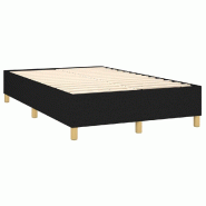 Décoshop26 - Sommier à lattes sur pieds cadre de lit 120x200 cm tissu noir TDL0207033 - noir 3001155888007