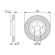 Disque de frein ventilé Bosch 0986479U80 - boîte de 2 disques pour montage avant Disque de frein ventilé Bosch 0986479U80 - boîte de 2 disques pour montage avant