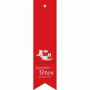 Etiquettes cadeau adhésives "Joyeuses fêtes" rouge 35x135mm - par 200