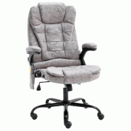 Helloshop26 - Chaise fauteuil siège de bureau informatique étude de massage clair similicuir daim gris 02_0024008 - gris métal 3000214635606