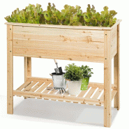 Helloshop26 - Jardinière surélevée pour plantes 92 x 41 x 81 cm hauteur de travail ergonomique ambiance naturelle en bois naturel 20_0020032 - Bois