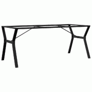 Helloshop26 - Pieds de table à manger cadre en Y 180 x 80 x 73 cm robustes stables style industriel en acier noir 02_0047264 - noir acier 30002346850