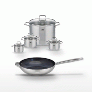 Lot Poêle 32cm & 4 Faitouts Elo Profi Therm Platinum - gris inox 3176239952278