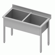 Plonge inox maxi 2 cuves profondes soudée 1300x700x900 h=300 - P931377130