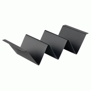 Stalgast Barquette à snacks avec poignée, trois compartiments, noire - KK080703