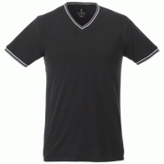 T-shirt maille piquée manches courtes homme Elbert - col V en coton 180 g/m² avec détails contrastés T-shirt maille piquée manches courtes homme Elbert - col V en coton 180 g/m² avec détails contrastés