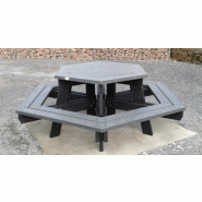 Table de pique-nique gala / plastique-composite / polygonale / 228 x 79 cm / livrée démontée