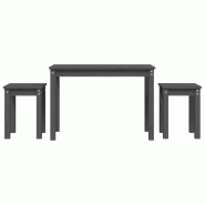 Tables gigognes 3 pcs Gris Bois de pin massif Modèle Outdoor Luxe Prime - 824980