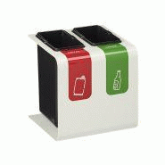 Corbeille de tri - 2 x 15L Blanc - TRIBU Signalisation_0