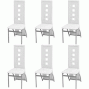 VidaXL Chaises à Manger Lot De 6 Blanc Similicuir - blanc 274310 VidaXL Chaises à Manger Lot De 6 Blanc Similicuir - blanc 274310
