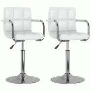 VidaXL Chaises pivotantes à manger lot de 2 blanc similicuir Modèle Uline - 334573