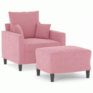 VidaXL Fauteuil avec repose-pied Rose 60 cm Velours Modèle Orion Pro - 3201100
