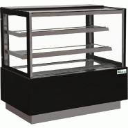 Vitrine pâtisseries noire vitrage droit 2 étagères température +2/+... - PEDEN60