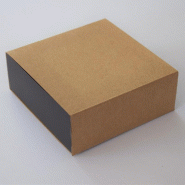 Boîte tiroir kraft et chocolat  16x16x4,5cm  - par 10