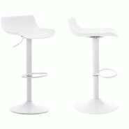 Décoshop26 - Lot de 2 tabourets de bar pieds trompette style contemporain avec repose-pieds hauteur réglable en plastique et métal 10_0000311 - 300 Décoshop26 - Lot de 2 tabourets de bar pieds trompette style contemporain avec repose-pieds hauteur réglable en plastique et métal 10_0000311 - 300