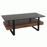 Décoshop26 - Table basse avec étagère 43 x 120 x 60 cm MDF marron foncé pierre frittée aspect marbre noir 04_0008444 - marron 3000262566341 Décoshop26 - Table basse avec étagère 43 x 120 x 60 cm MDF marron foncé pierre frittée aspect marbre noir 04_0008444 - marron 3000262566341