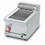 Gril contact électrique de comptoir pour cuisson directe sur résistance en acier inox basculante. Dimensions 40×60×28 cm. Modèle CWKT-64ET - 2273