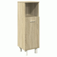 Helloshop26 - Armoire de salle de bain moderne 30,5 x 30 x 95 cm rangement pratique en bois d'ingénierie chêne sonoma 02_0049696 - Bois massif 30002