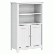 Helloshop26 - Armoire de salle de bain rustique avec 4 étagères et 2 portes 69,5 x 34 x 110 cm en pin massif blanc 02_0047339 - blanc métal 3000234