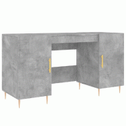 Helloshop26 - Bureau table poste de travail meuble d'ordinateur informatique étude 140 x 50 x 75 cm bois d'ingénierie gris 02_0023840 - gris Bois ma