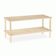 Helloshop26 - Étagère à chaussures ouverte étroite 93 x 30 x 60 cm pour 4 paires pratique style naturel en bois clair 13_0010781 - vert Bois massi