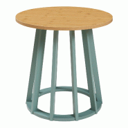 Helloshop26 - Table d'appoint effet chêne / vert pastel 03_0010928 - vert Bois manufacturé 3000225487089