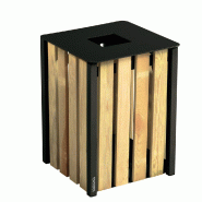 ROSSIGNOL Corbeille a poser ou a fixer eden - 50 L - bois / gris manganese ROSSIGNOL Corbeille a poser ou a fixer eden - 50 L - bois / gris manganese